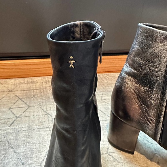Henry Beguelin Leather Boots Black Silver Cap Toe 39 - Picture 4 of 12